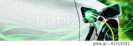 EV charging station for electric car in concept of green energy and eco power 81010381