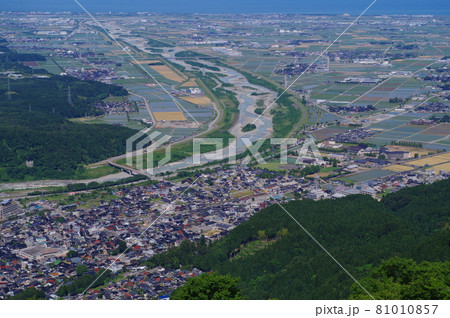 獅子吼高原からの加賀平野の眺め　白山手取川ジオパーク 81010857