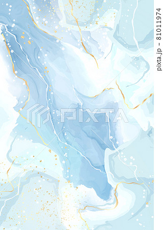 Abstract Turquoise And Teal Blue Liquid Marbled のイラスト素材
