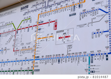 近鉄奈良駅のきっぷ運賃表 近鉄奈良駅のきっぷ運賃表 81014487