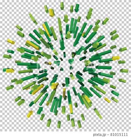 Radial green arrows vector cutout Radial green arrows vector cutout 81015111
