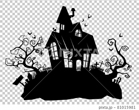 ハロウィンのシルエット素材 背景透過 切り抜かれていますのイラスト素材