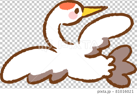 ゆるい羽ばたく鶴のイラストのイラスト素材 ゆるい羽ばたく鶴のイラストのイラスト素材
