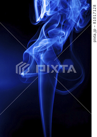 Motion blue smoke on black background. Motion blue smoke on black background. 81017128
