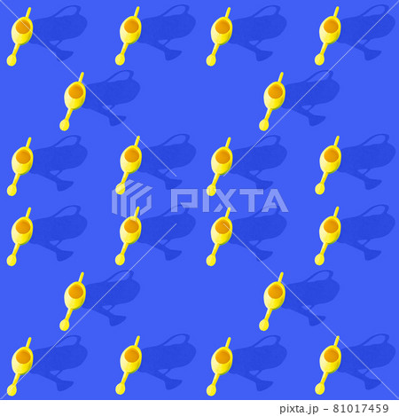 Photo in the form of a seamless pattern, Yellow watering can for watering flowers with shadows on a 81017459