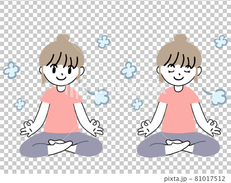 A woman practicing yoga while paying attention to her health and beauty A woman practicing yoga while paying attention to her health and beauty 81017512