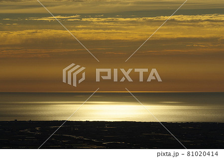 犀鶴林道（獅子吼高原）からの日本海の夕景　 81020414