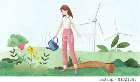 World Environment day watercolor 81021585