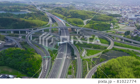 高速道路の空撮　ジャンクション 81022774