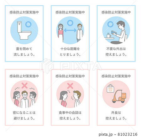 感染防止対策 呼びかけ パステルカラー 白 2 81023216