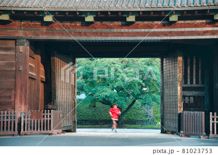 桜田門を通るランナー 81023753