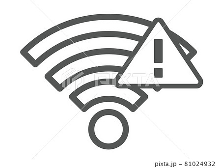 Wifi接続エラーのイメージイラスト フレーム ラインイラストのイラスト素材