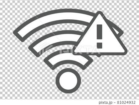 Wifi接続エラーのイメージイラスト フレーム ラインイラストのイラスト素材