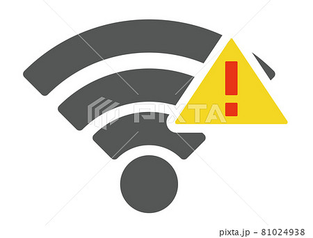 Wifi接続エラーのイメージイラスト フレーム ラインイラストのイラスト素材