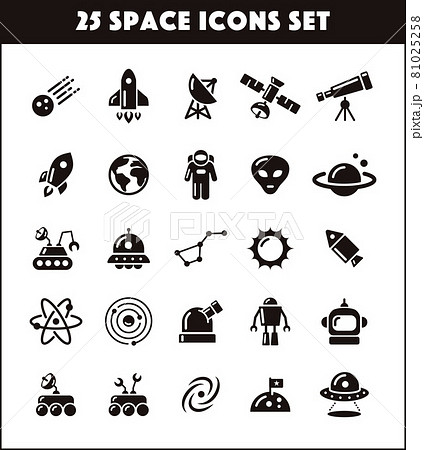 25スペース(宇宙)アイコンイラストセット 25スペース(宇宙)アイコンイラストセット 81025258