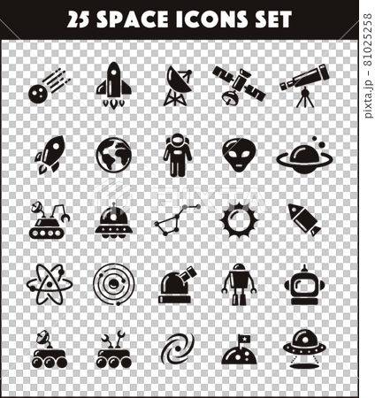 25 space (space) icon illustration set 81025258