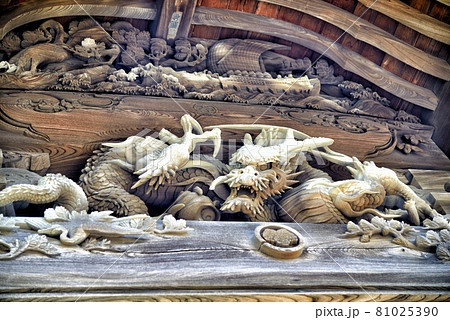 神奈川】横須賀 龍本寺の龍の彫刻の写真素材 [81025390] - PIXTA