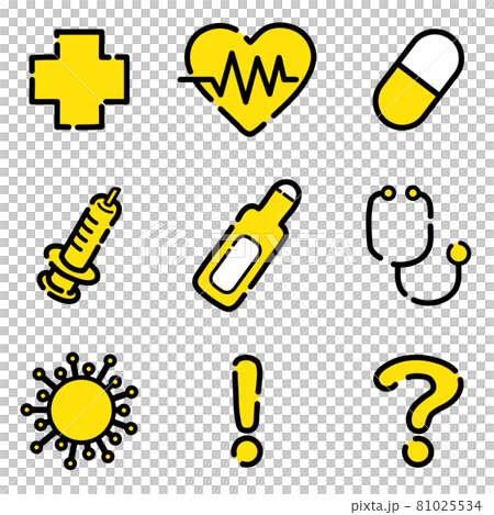 Icon set 01 (Yellow, cute icon set that can be used in hospitals and medical fields) 81025534