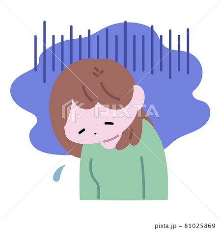 落ち込み肩を落とす女性 81025869