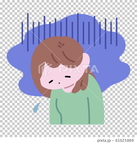 落ち込み肩を落とす女性 81025869