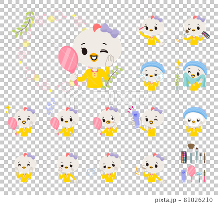 A set of birds girls on cosmetology A set of birds girls on cosmetology 81026210