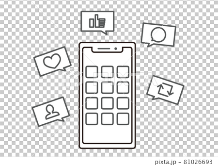 Reaction image of smartphone SNS Reaction image of smartphone SNS 81026693