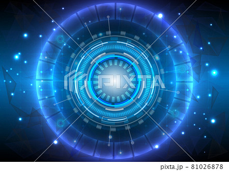 Lines and dots. Futuristic Sci-Fi glowing HUD and polygon. Abstract hi-tech background. Digital engineer interface. Virtual reality technology innovation of connection Lines and dots. Futuristic Sci-Fi glowing HUD and polygon. Abstract hi-tech background. Digital engineer interface. Virtual reality technology innovation of connection 81026878