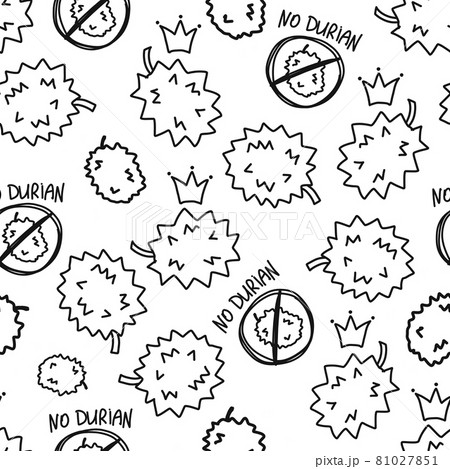 Durians, Seamless Pattern. Colouring Background for your design Durians, Seamless Pattern. Colouring Background for your design 81027851