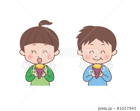 お芋を食べる子ども お芋を食べる子ども 81027945
