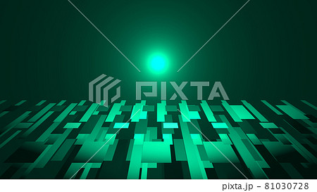 CGスクエア　多数の四角形の背景素材　スポットライトとグラデーション 81030728