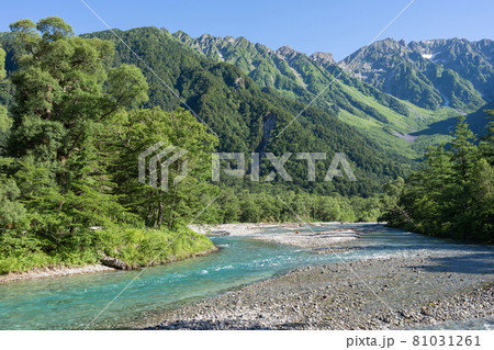 河童橋から見た穂高連峰 河童橋から見た穂高連峰 81031261