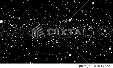 たくさんの白いキラキラなパーティクルと黒背景のイラスト素材
