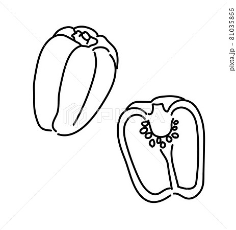 野菜 果菜類 イラスト 素材 モノクロ 白黒のイラスト素材