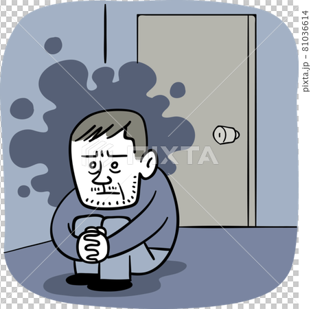 A middle-aged man who shuts himself up in a room with a dark feeling A middle-aged man who shuts himself up in a room with a dark feeling 81036614