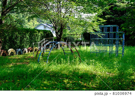 あれ草がぼうぼうに生えた公園と老朽化した遊具の写真素材 あれ草がぼうぼうに生えた公園と老朽化した遊具の写真素材 81036974