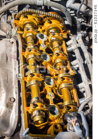 Open the part in the engine to adjust the valve. Open the part in the engine to adjust the valve. 81037346