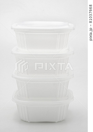 Plastic food container on a white background 81037668