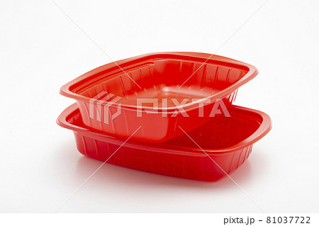 Plastic food container on a white background Plastic food container on a white background 81037722