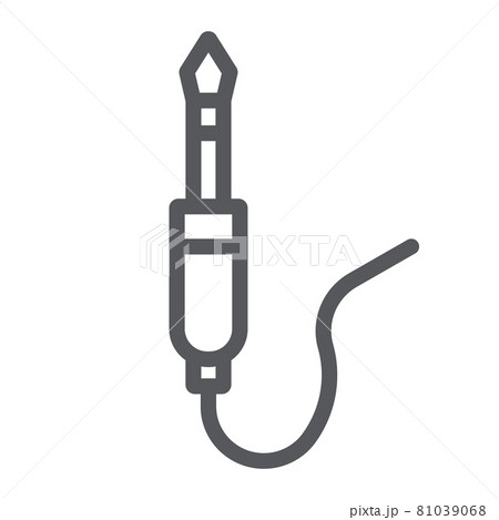 Audio jack line icon, wire and equipment, jack cable sign, vector graphics, a linear pattern on a white background. Audio jack line icon, wire and equipment, jack cable sign, vector graphics, a linear pattern on a white background. 81039068