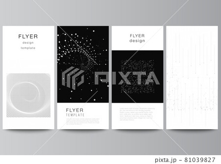 Vector layout of flyer, banner design templates for website advertising design, vertical flyer design. Abstract technology black color science background. Digital data visualization. High tech concept Vector layout of flyer, banner design templates for website advertising design, vertical flyer design. Abstract technology black color science background. Digital data visualization. High tech concept 81039827