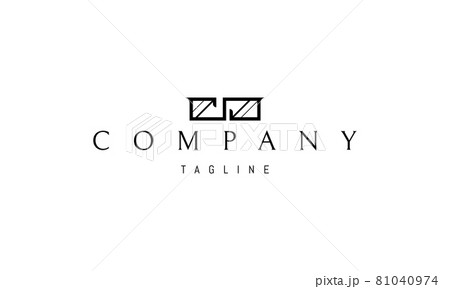 Vector logo on which an abstract image of glasses in the form of the letter S. 81040974