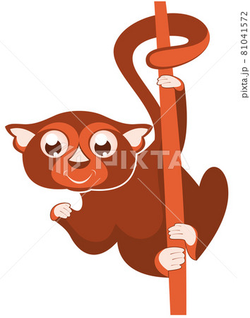 Lemur or sloth original illustration. Cute lemur or slot holds on the tree isolated on white illustration Lemur or sloth original illustration. Cute lemur or slot holds on the tree isolated on white illustration 81041572