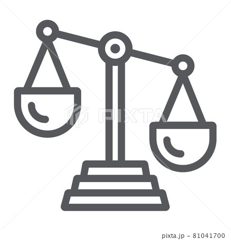 Scale of justice line icon, law and scale, balance sign, vector graphics, a linear pattern on a white background. 81041700