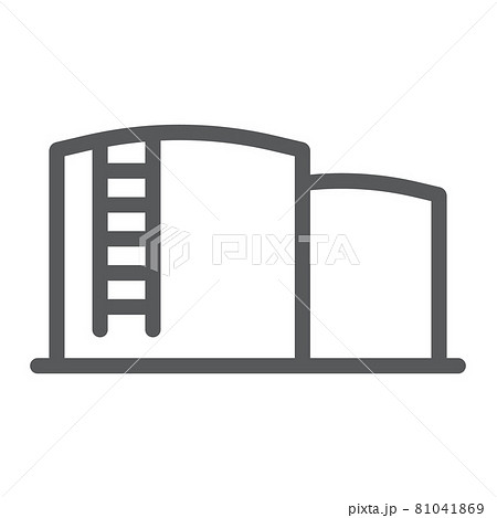 Oil storage line icon, fuel and industry, oil tank sign, vector graphics, a linear pattern on a white background. 81041869