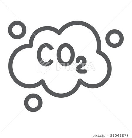 Pollution co2 line icon, ecology and dioxide, co2 emissions cloud sign, vector graphics, a linear pattern on a white background. 81041873