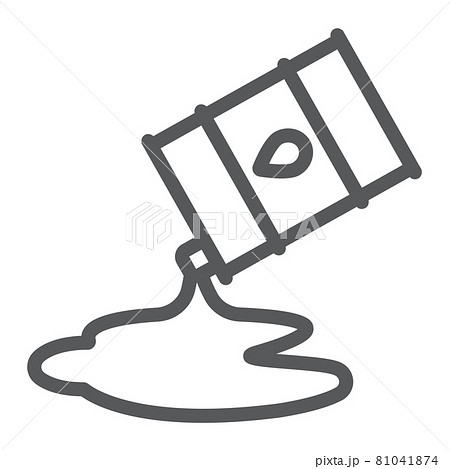 Oil spill line icon, fuel and storage, oil barrel sign, vector graphics, a linear pattern on a white background. 81041874