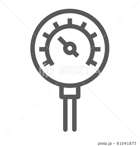 Oil manometer line icon, control and meter, pressure gage sign, vector graphics, a linear pattern on a white background. 81041875