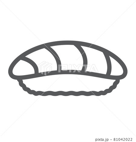 Sushi line icon, asian and food, seafood sign, vector graphics, a linear pattern on a white background. 81042022