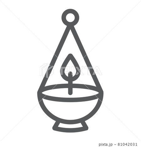 Ner tamid line icon, light and israel, jewish lamp sign, vector graphics, a linear pattern on a white background. 81042031