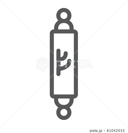 Mezuzah line icon, door and judaism, jewish doorpost sign, vector graphics, a linear pattern on a white background. Mezuzah line icon, door and judaism, jewish doorpost sign, vector graphics, a linear pattern on a white background. 81042033